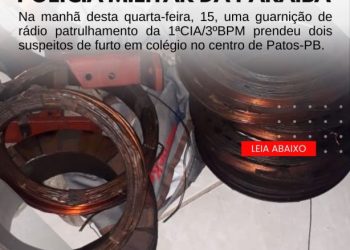 POLICIA MILITAR PRENDE ACUSADOS DE FURTO NO CENTRO DE PATOS