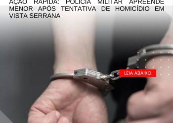 AÇÃO RÁPIDA: POLÍCIA MILITAR APREENDE MENOR APÓS TENTATIVA DE HOMICÍDIO EM VISTA SERRANA