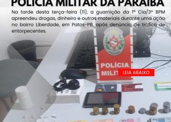 POLÍCIA MILITAR APREENDE DROGAS NO BAIRRO LIBERDADE, EM PATOS-PB.