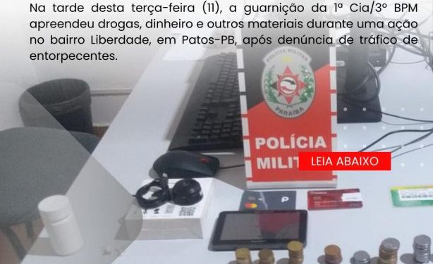 POLÍCIA MILITAR APREENDE DROGAS NO BAIRRO LIBERDADE, EM PATOS-PB. POLÍCIA MILITAR APREENDE DROGAS NO BAIRRO LIBERDADE, EM PATOS-PB.