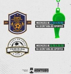 Inscrições para Ruralzão Feminino e Monteirense de Futsal Masculino, terminam nesta sexta, 28