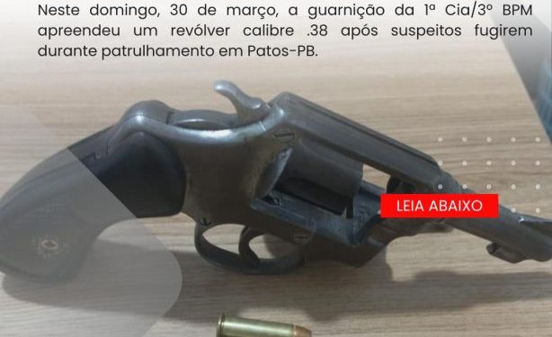 POLÍCIA MILITAR APREENDE ARMA DE FOGO DURANTE PATRULHAMENTO EM PATOS-PB.