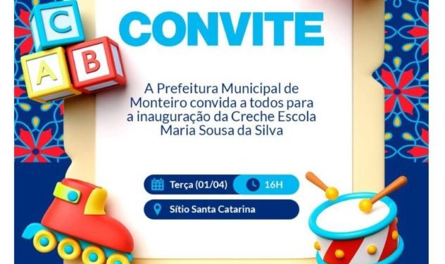 Inauguração: Prefeita Ana Paula entrega primeira Creche Escola da zona rural em Santa Catarina Inauguração: Prefeita Ana Paula entrega primeira Creche Escola da zona rural em Santa Catarina