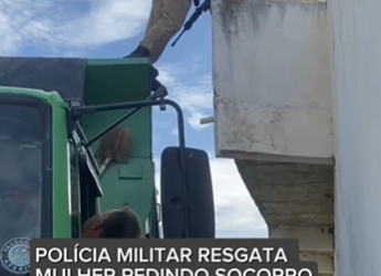 POLÍCIA MILITAR RESGATA MULHER PRESA EM LOCAL DE DIFÍCIL ACESSO EM PATOS