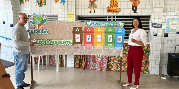 Equipe da Secretaria de Infraestrutura de Monteiro participa de evento sobre o Dia Mundial do Meio Ambiente no Colégio Lourdinas