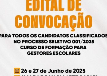 Prefeitura convoca classificados no PSS Gestor Escolar para participar do Curso de Formação