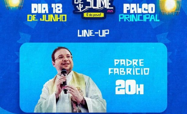 Padre Fabrício é atração desta quarta no São João de Sumé Padre Fabrício é atração desta quarta no São João de Sumé