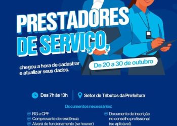 Prefeitura de Monteiro abre período de cadastro e atualização para profissionais prestadores de serviço