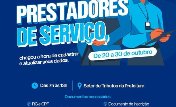 Prefeitura de Monteiro abre período de cadastro e atualização para profissionais prestadores de serviço Prefeitura de Monteiro abre período de cadastro e atualização para profissionais prestadores de serviço