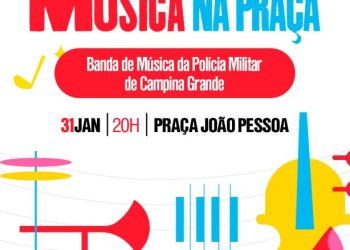 Música na Praça: Banda de Música da Polícia Militar de Campina Grande se apresenta em Monteiro
