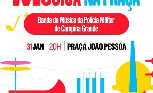 Música na Praça: Banda de Música da Polícia Militar de Campina Grande se apresenta em Monteiro