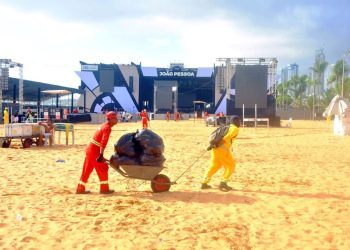 Operação da Emlur coleta 100 toneladas de resíduos na Orla e garante praias limpas nas primeiras horas de 2026