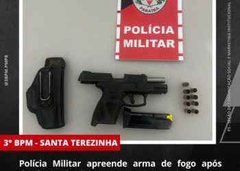 POLÍCIA MILITAR APREENDE ARMA DE FOGO APÓS DENÚNCIA DE DISPAROS NA ZONA RURAL DE SANTA TEREZINHA.