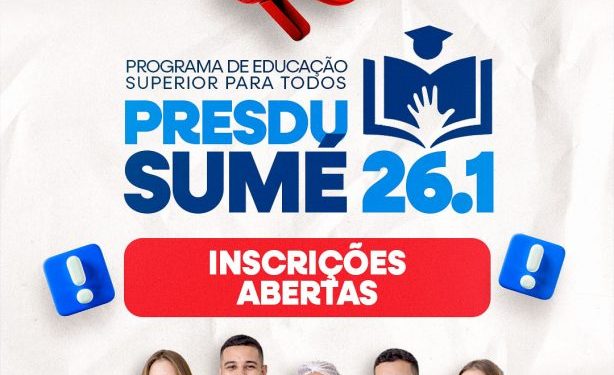 Prefeitura de Sumé e Unicir abrem inscrições para cursos superiores com bolsas de 50% de desconto por meio do Presdu