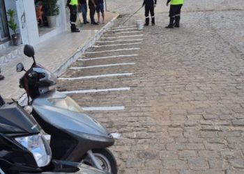 Montran inicia demarcação de vagas para carros e motos no centro de Monteiro