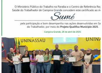 Gestão municipal garante mais um reconhecimento para Sumé na área de Saúde do Trabalhador