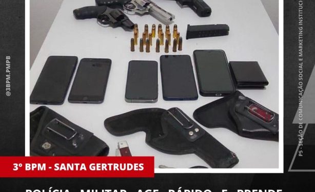 POLÍCIA MILITAR AGE RÁPIDO E PRENDE SUSPEITOS DE HOMICÍDIO APÓS INTERCEPTAÇÃO DE VEÍCULO EM SANTA GERTRUDES