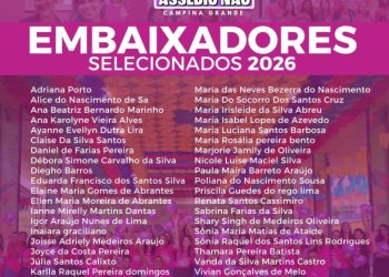 Prefeitura de Campina Grande divulga lista dos novos ‘Embaixadores Sociais voluntários da Campanha ‘Forró Sim, Assédio Não’ 2026
