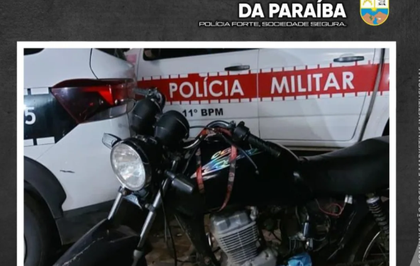 POLÍCIA MILITAR APREENDE MOTOCICLETA COM SINAIS DE ADULTERAÇÃO EM MONTEIRO POLÍCIA MILITAR APREENDE MOTOCICLETA COM SINAIS DE ADULTERAÇÃO EM MONTEIRO