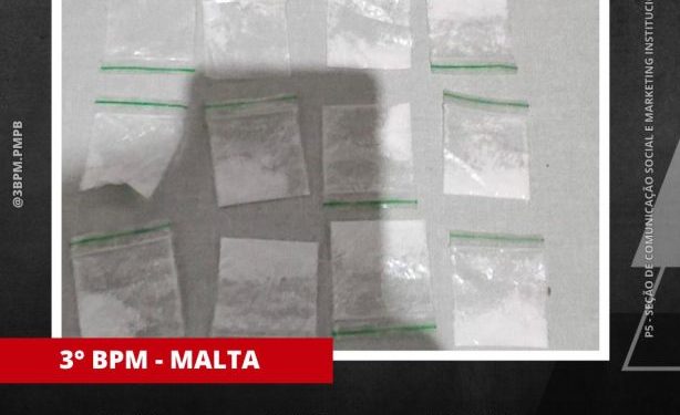 POLÍCIA MILITAR APREENDE ENTORPECENTES DURANTE FESTIVIDADE EM MALTA-PB