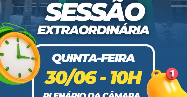 Presidente da Câmara convoca vereadores para sessão extraordinária nesta terça-feira (30)