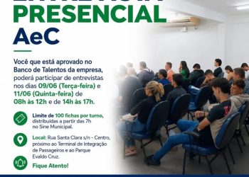 Sine Municipal realiza nova etapa de seleção da AeC com 1.100 oportunidades de trabalho