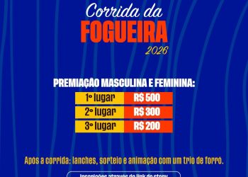 Prefeitura de Monteiro promove no próximo domingo a tradicional Corrida da Fogueira, dentro da programação do São João Cidade Forró