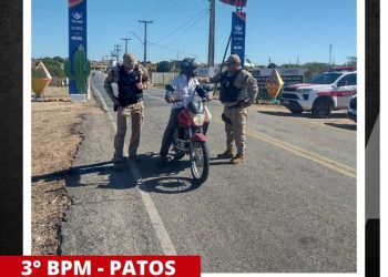 POLÍCIA MILITAR DÁ CONTINUIDADE À OPERAÇÃO PARAÍBA MAIS SEGURA E INTENSIFICA PATRULHAMENTOS E FISCALIZAÇÕES EM TODA ÁREA DO 3º BPM