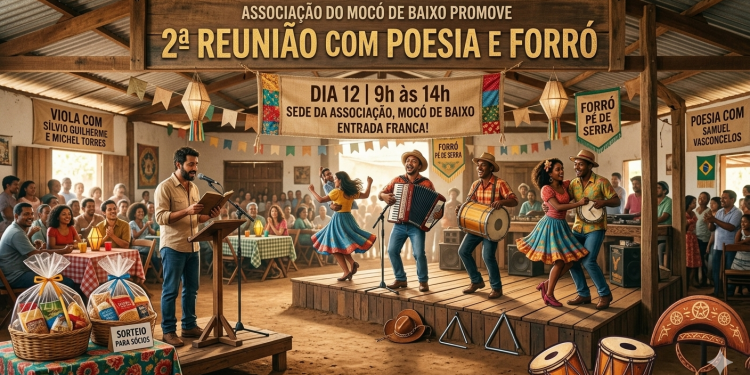Associação do Mocó de Baixo promove a 2ª Reunião com Poesia e Forró no dia 12