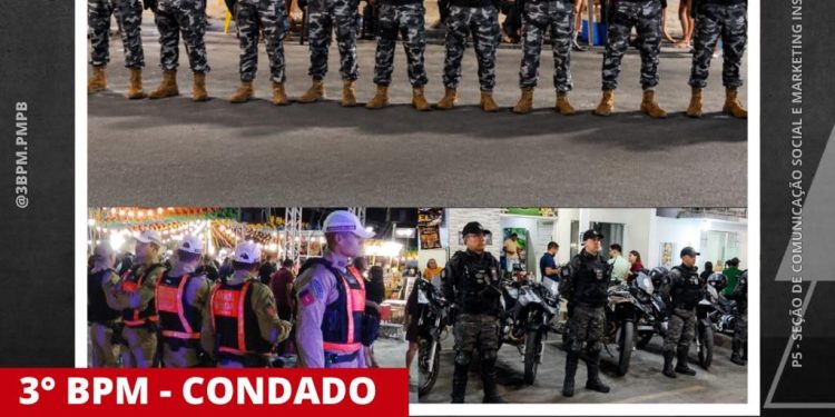 POLÍCIA MILITAR REFORÇA A SEGURANÇA E ASSEGURA CLIMA DE TRANQUILIDADE DURANTE A SEGUNDA NOITE DA FESTA DE SÃO PEDRO, NA CIDADE DE CONDADO.