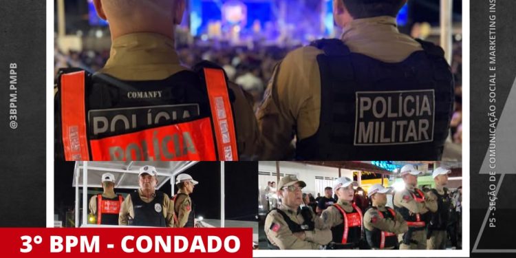 POLÍCIA MILITAR REFORÇA A SEGURANÇA E GARANTE A TRANQUILIDADE NA PRIMEIRA NOITE DA TRADICIONAL FESTA DE SÃO PEDRO, NA CIDADE DE CONDADO.