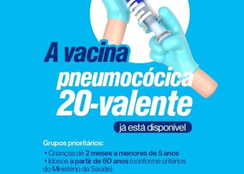 Secretaria de Saúde de Monteiro disponibiliza vacinação da vacina pneumocócica 20-valente (VPC20) para grupo prioritário
