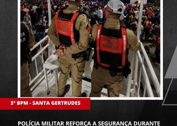 POLÍCIA MILITAR REFORÇA A SEGURANÇA DURANTE O FESTIVAL DA GALINHA DE CAPOEIRA EM SANTA GERTRUDES