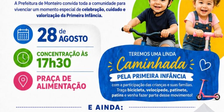 Prefeitura de Monteiro realiza programação especial do Mês da Primeira Infância com tema voltado ao cuidado e à proteção das crianças