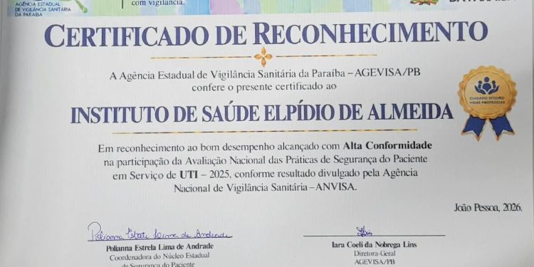 ISEA e Hospital Municipal Pedro I recebem certificação por alta conformidade em Avaliação Nacional da Anvisa sobre segurança do paciente