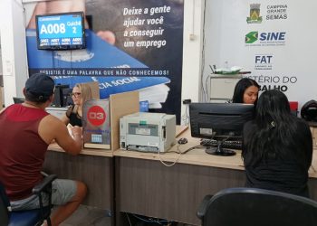 Campina Grande oferece 909 vagas de emprego, conforme sistema de cadastro do Sine Municipal