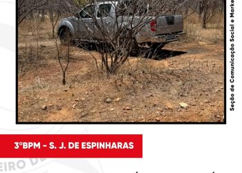 EM MENOS DE 24 HORAS APÓS O ROUBO, POLÍCIA MILITAR RECUPERA CAMINHONETE EM SÃO JOSÉ DE ESPINHARAS